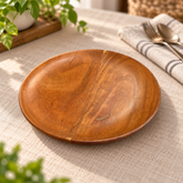 Furniv Wooden Plate 8 Inch | Stylish Wooden Serving Plate