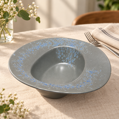 Devnow Oval Bowl Grey | Elegant Grey Glass Serving Bowl