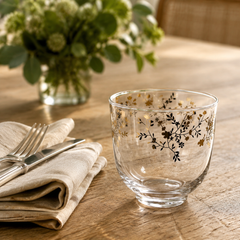 Devnow Mixology Go Tiffany Premium Glass | Floral Beverage & Cocktail Serving Glass
