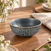 Henniger HR Bowl Set Grey 6 Pc | Glass Serving Bowl Set