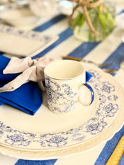 Devnow Elegant Classic Blue & White Floral Ceramic Tea Coffee Mug Set of 5 | Premium Cups & Mugs