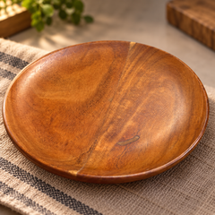 Furniv Wooden Plate 8 Inch | Stylish Wooden Serving Plate