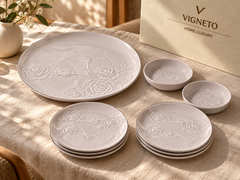 Vigneto V 9pc Snack Set Coffee | Premium Coffee Brown Snack Serving Set