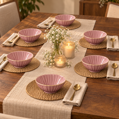 HR Bowl Set Pink 6 Pc | Henniger Premium Bowl Set