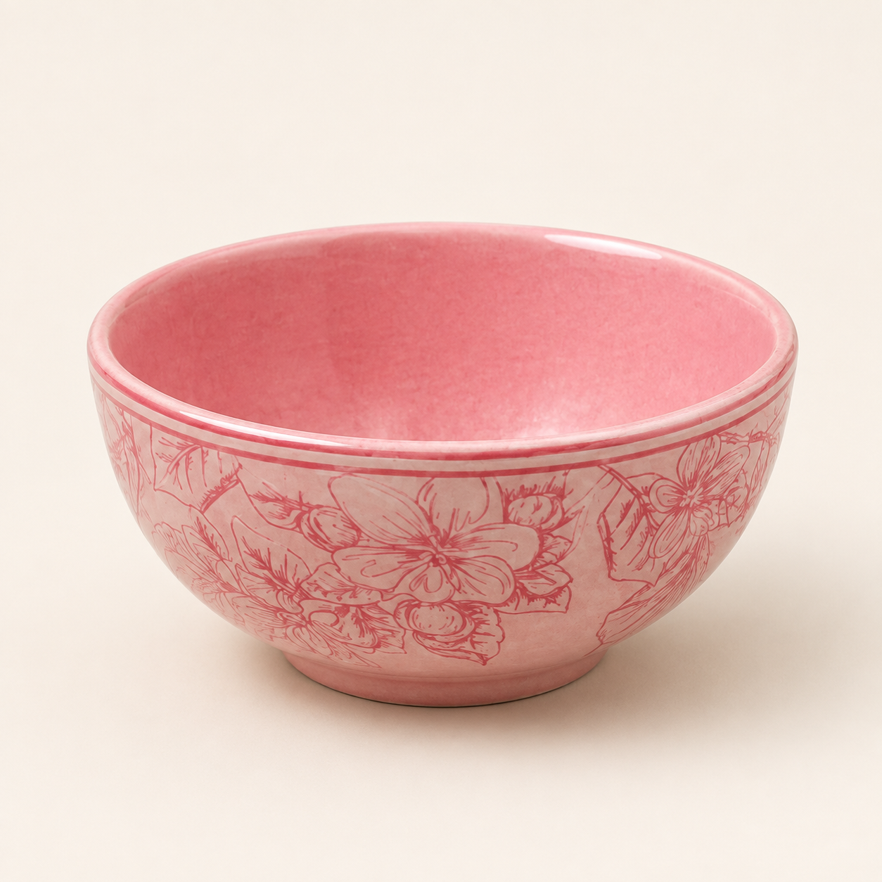 Devnow Hudson Pink Small Bowl – Elegant Floral Tableware Bowl