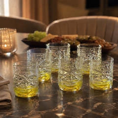 Cello Tiki Mix Colored 6 Shot Glasses 30ml | Premium Shot Glass for Serving Drinks