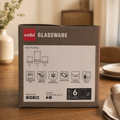 Cello Essanza 315ml 6 Drinking Glasses – Clear Glass Tumbler
