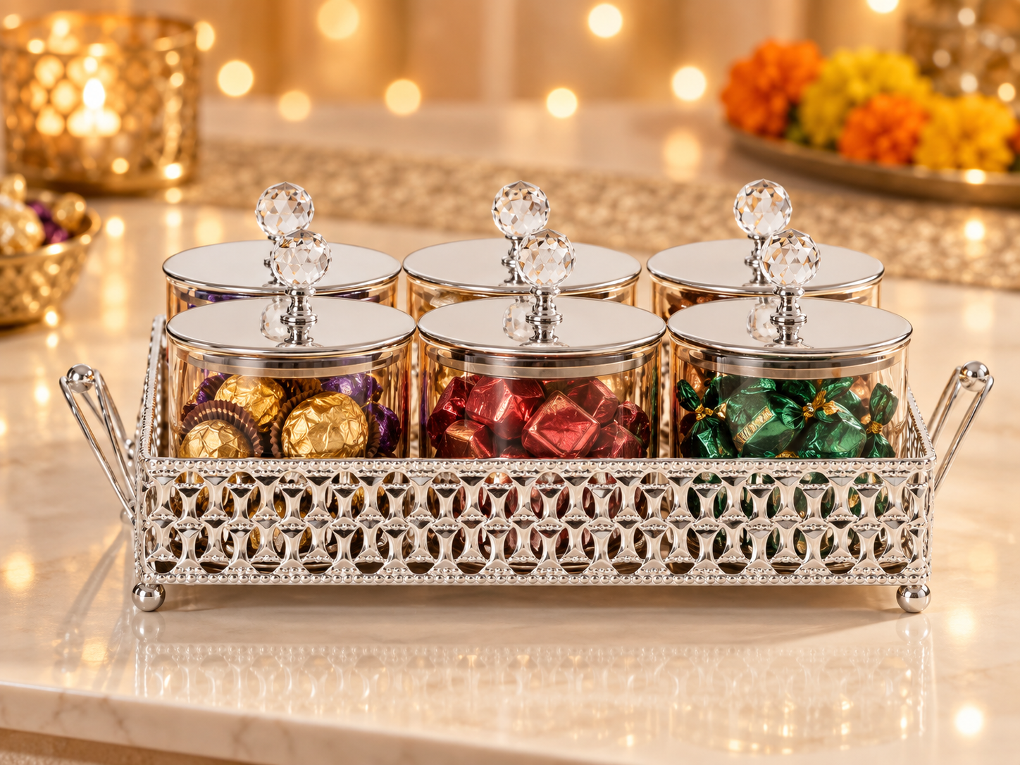 ShineMax S. Iron Candy Jar Set of 6 – Stylish Serveware Set