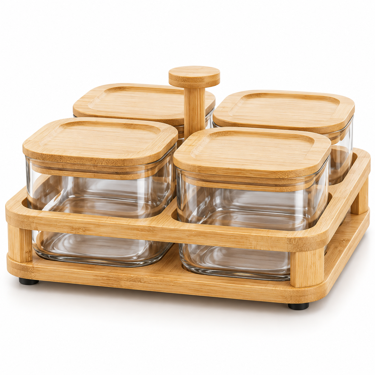 ShineMax Revo Square Candy Set 4 Jar – Stylish Serveware Set