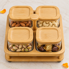 ShineMax Revo Square Candy Set 4 Jar – Stylish Serveware Set