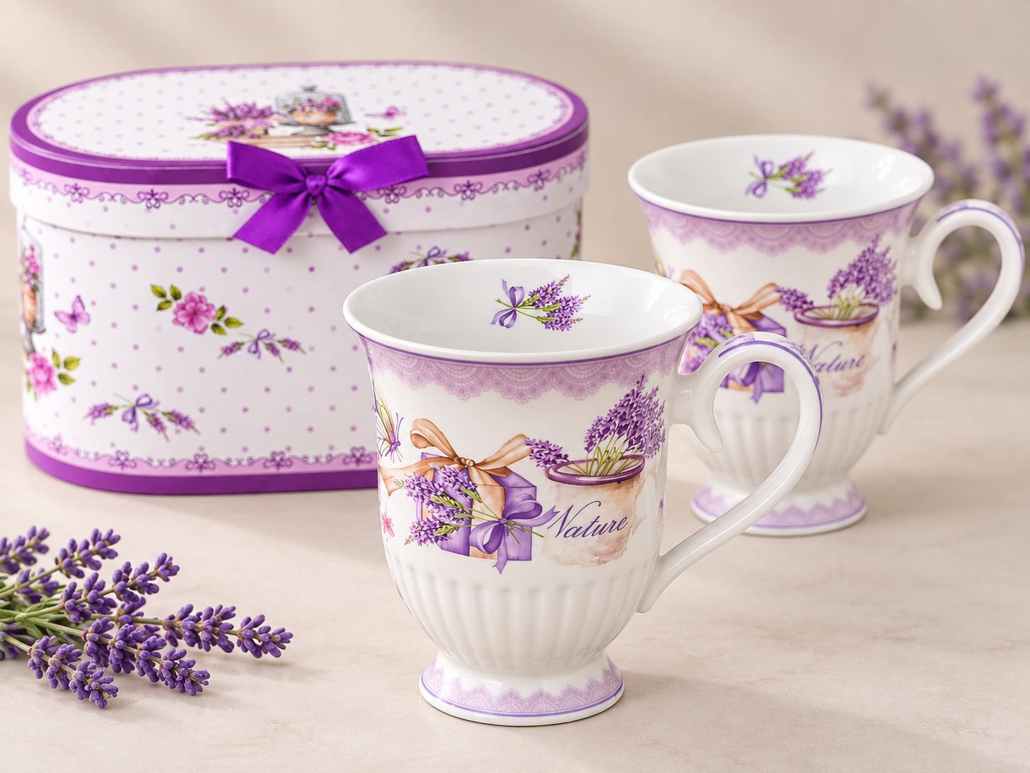 Gupan Coffee Mugs 2 Pcs Pur | Elegant Coffee Mug Set