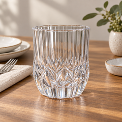 Dublin Santorini 300 Drinking 6 Glasses | Premium Ribbed & Faceted Beverage Glass