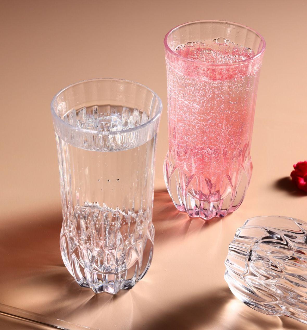 Dublin Santorini 355 Drinking 6 Glasses | Premium Textured Beverage Glass | Elegant Serveware